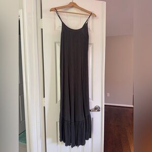 Aerie Charcoal Gauzy Maxi Dress